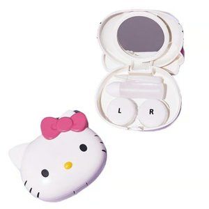 Sanrio Hello Kitty Shaped Contact Case (White/Pink)